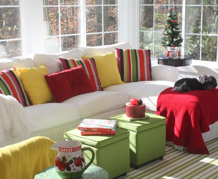 wide shot of sunroom sofa 2 - Hooked on Houses