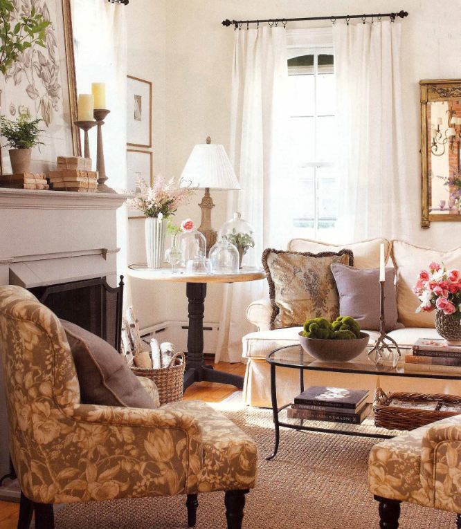 A living room filled with furniture and a fireplace