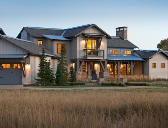 front exterior of modern rustic ranch in Utah