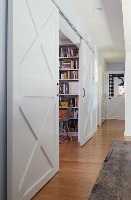 hallway with barn doors