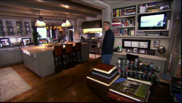 screenshot of George Clooney giving tour of his house