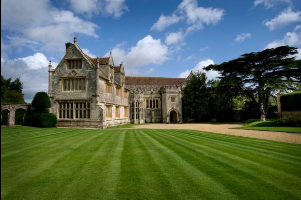 front exterior of Athelhampton House, an historic Tudor in England