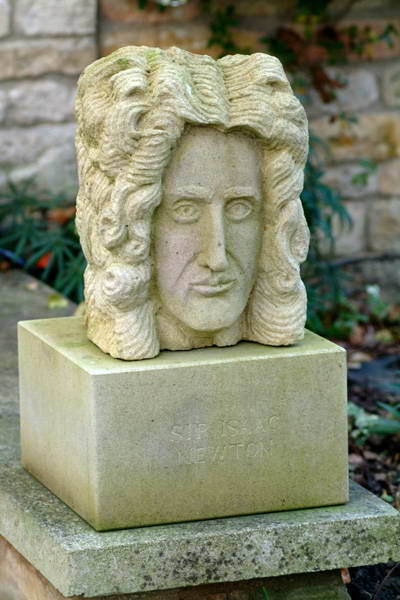 A bust of Sir Isaac Newton