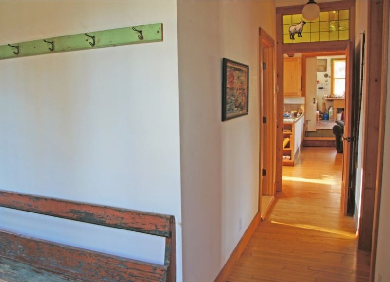 doorway with stained glass transom window