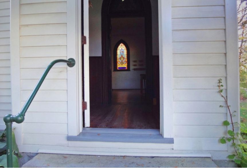 door open to church