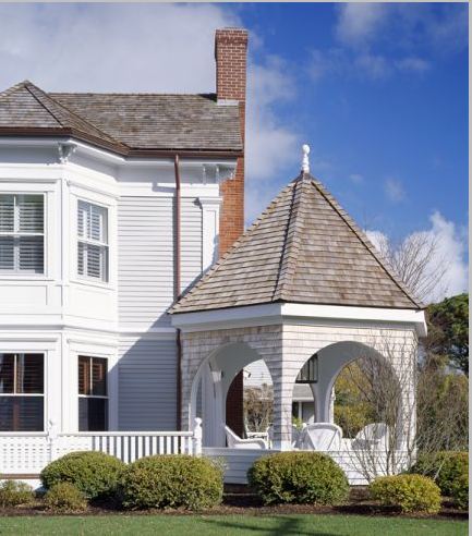 octagonal gazebo beside house