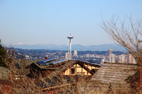 view of downtown Seattle from house