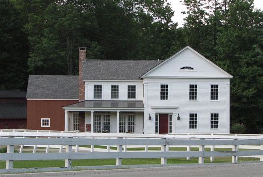 a new house built to look old in New England