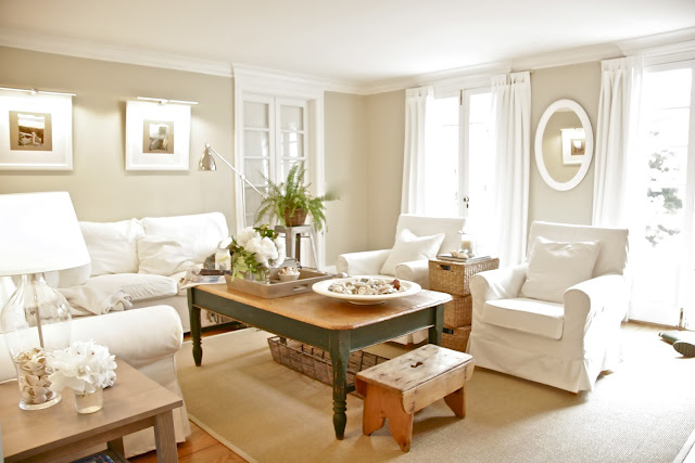 A living room filled with furniture and a large window