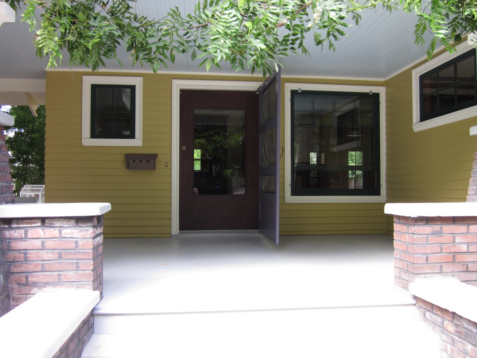 front porch and front door of Craftsman