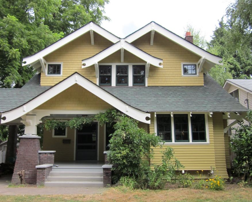 front exterior of a 1912 Craftsman in Portland after remodel