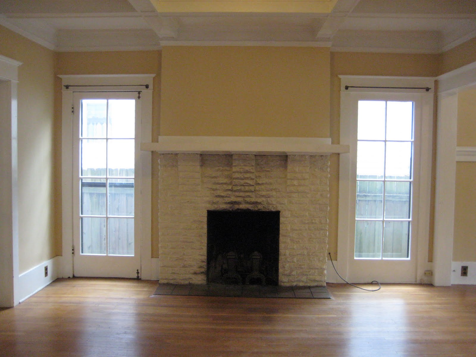 fireplace before remodel