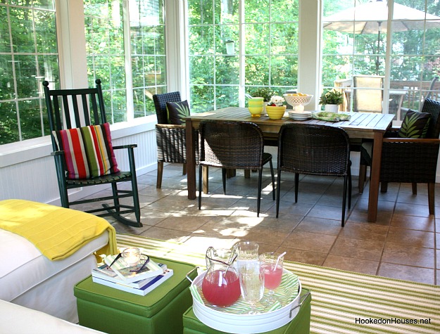 dining table in sunroom