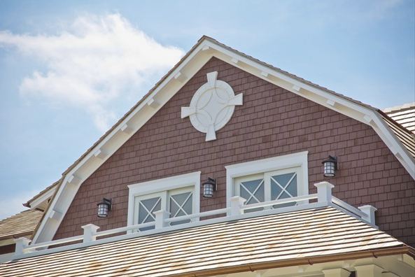 peak of roof on beach house