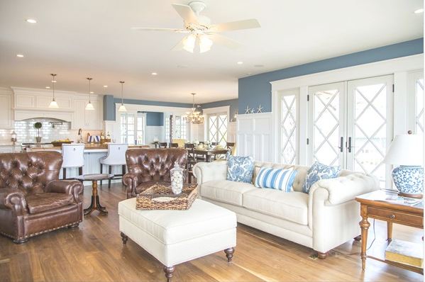 A living room filled with furniture