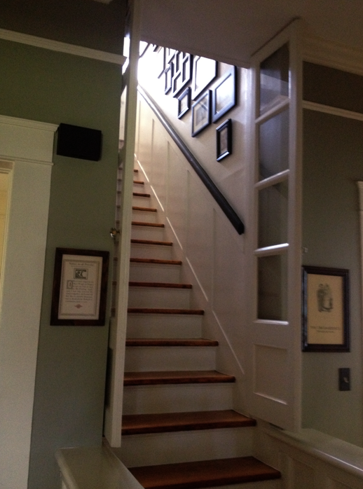 newly remodeled staircase in Erin and Ben Napier\'s Craftsman cottage