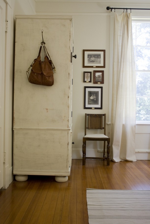 A room with a wood floor