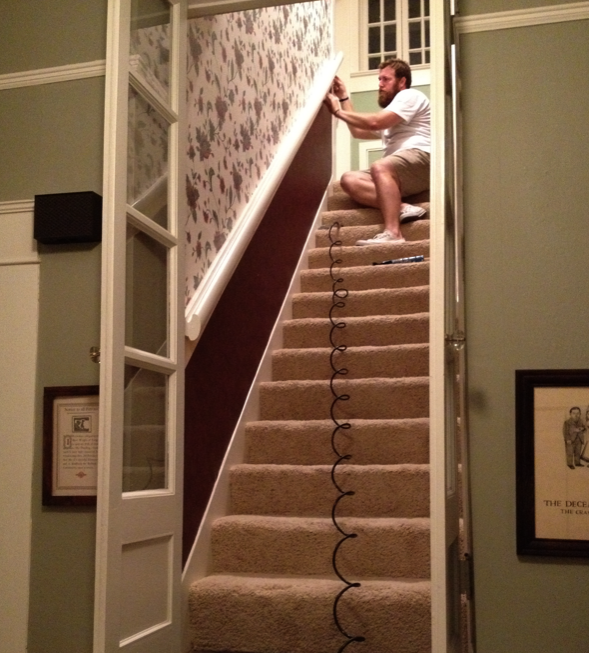 Ben Napier working on staircase in his home