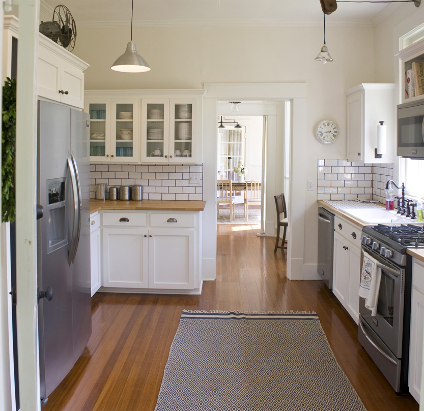 Erin and Ben Napier\'s Craftsman cottage kitchen with subway tile