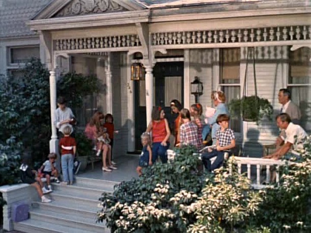 screenshot of family on porch from Yours Mine and Ours movie