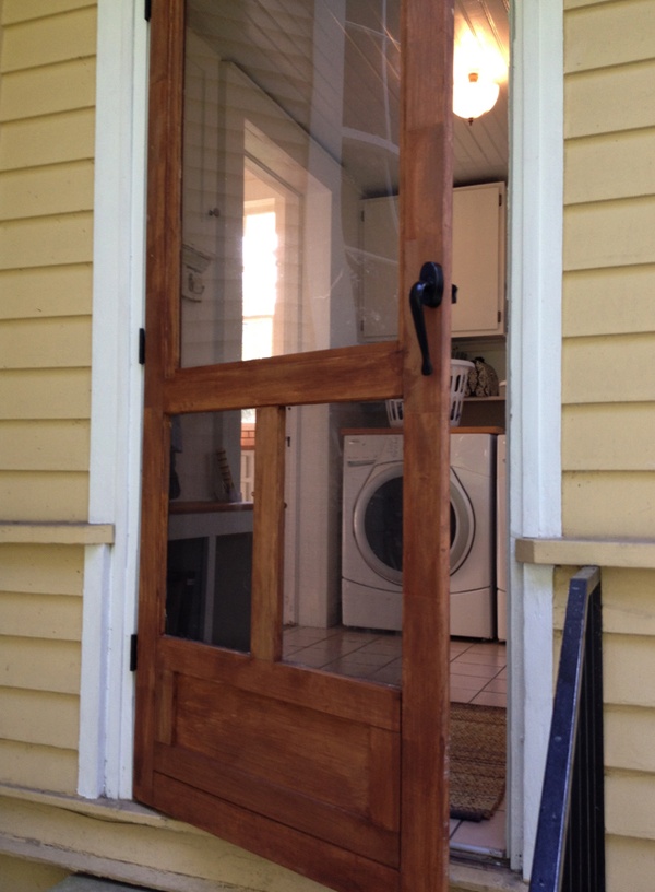 screen door that Ben Napier built for back of house off laundry room