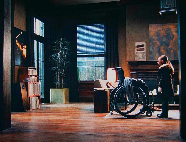 wheelchair in center of room