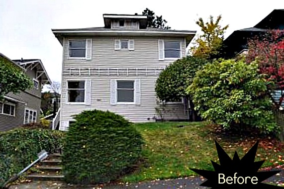 front exterior of bungalow before remodel