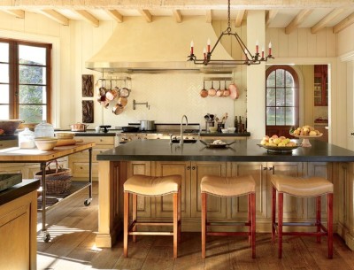 A kitchen with large island on Blackberry Farm