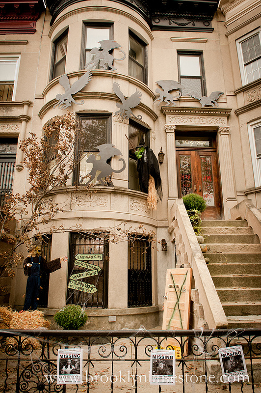 Brooklyn Limestone in New York decorated for Halloween