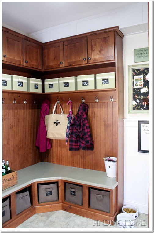 Mudroom with bench and cubbies