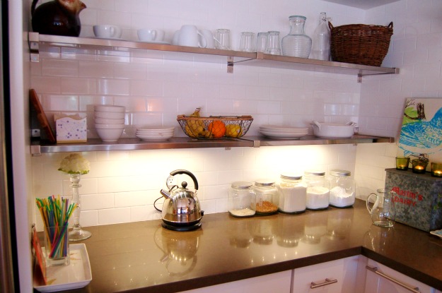 open shelves in kitchen