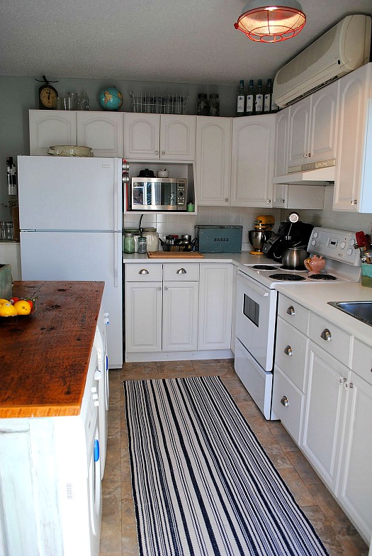 white kitchen with white appliances