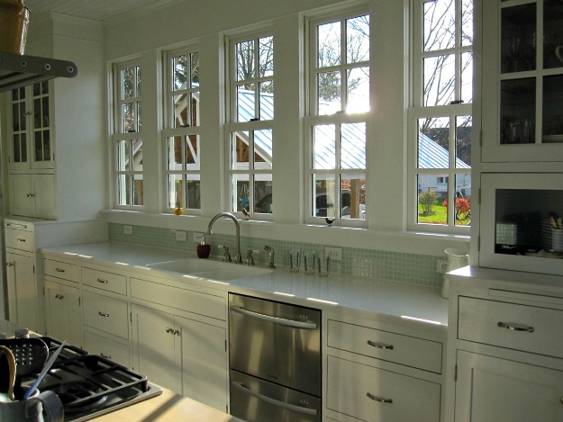 Kathleen\'s small kitchen with a sink and a window