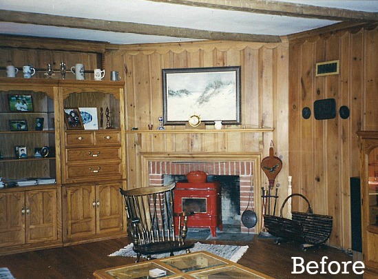 dining room with paneling before