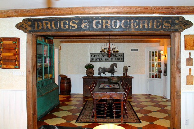 kitchen with painted hardwood floors