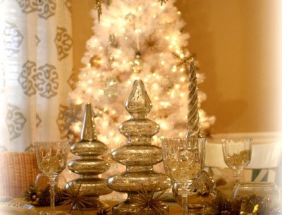 My Silver & Gold Dining Room Decorated for Christmas…