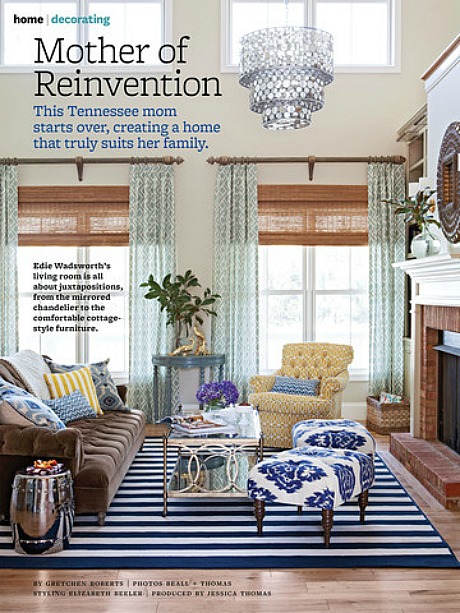 article featuring Edie\'s living room in Better Homes and Gardens