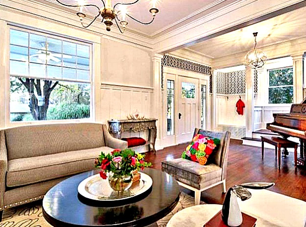 A living room filled with furniture after remodel