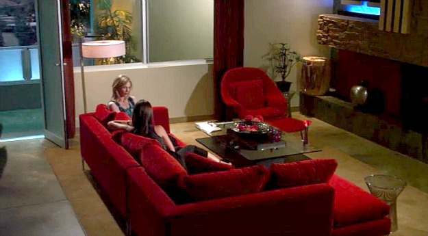 Lying Game-Mercer house-red sectional