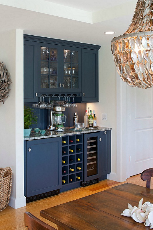 built-in bar in Cape Cod kitchen