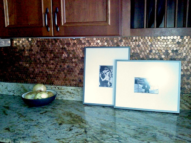 copper penny backsplash in Barbara Ann's kitchen