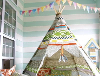 colorful indoor teepee for children