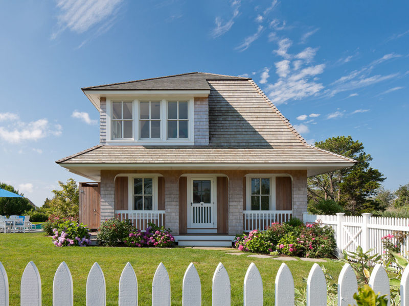 exterior of Little Beach Shingled House and picket fence