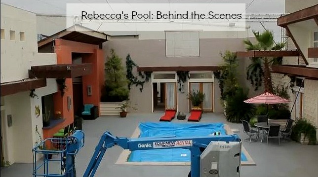 Rebecca's pool set behind the scenes Lying Game