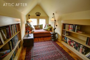 Victorian farmhouse attic finished-reading nook