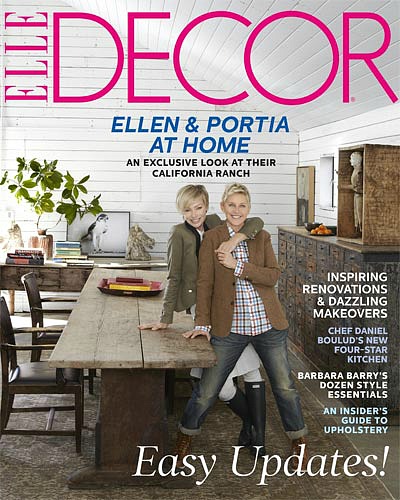 Ellen and Portia cover of Elle Decor