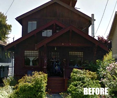 Beat up bungalow before modern makeover