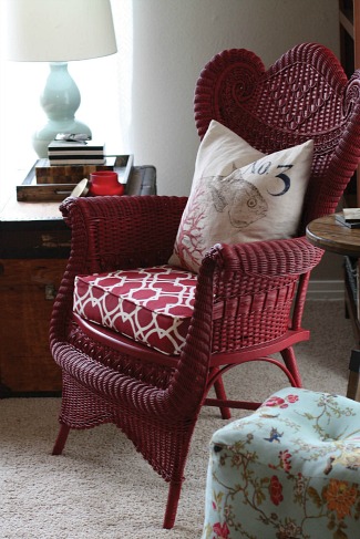 red wicker chair-Blissful Bee