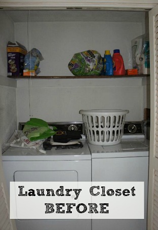 Jessica's laundry closet BEFORE