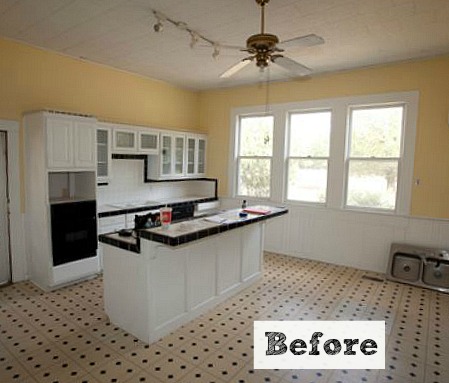 yellow retro kitchen